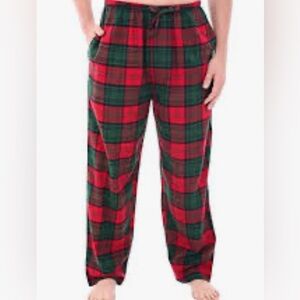 Nautica flannel Red Green Plaid Men's size small Joggers lounge pajama pants EUC